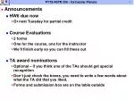 Exploring Extrasolar Planets: Lecture Summary & Course Updates - slide 1