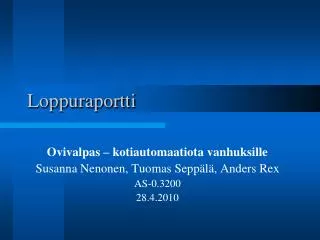 loppuraportti