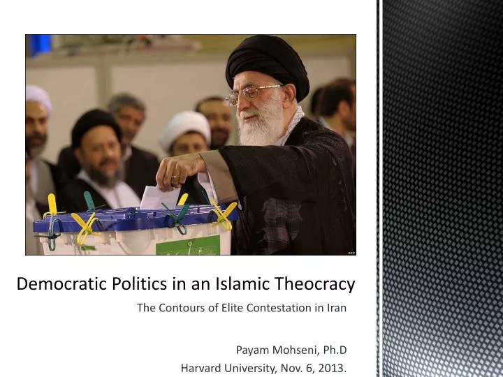 democratic politics in an islamic theocracy