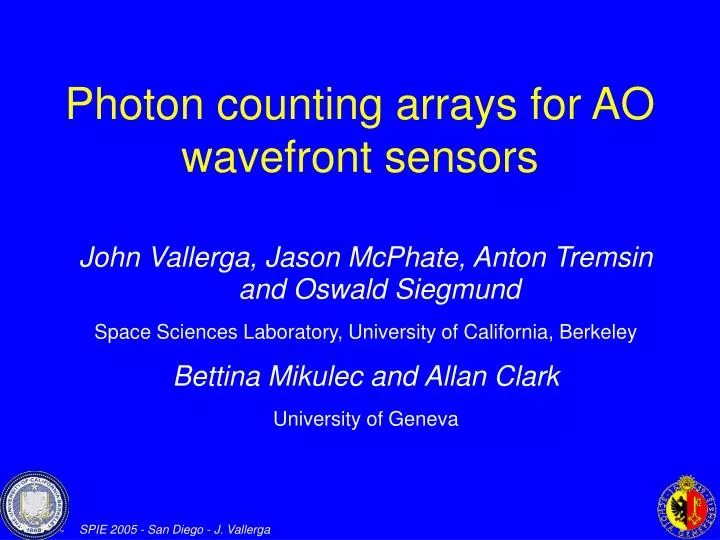 photon counting arrays for ao wavefront sensors