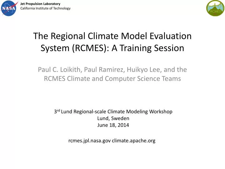 the regional climate model evaluation system rcmes a training session
