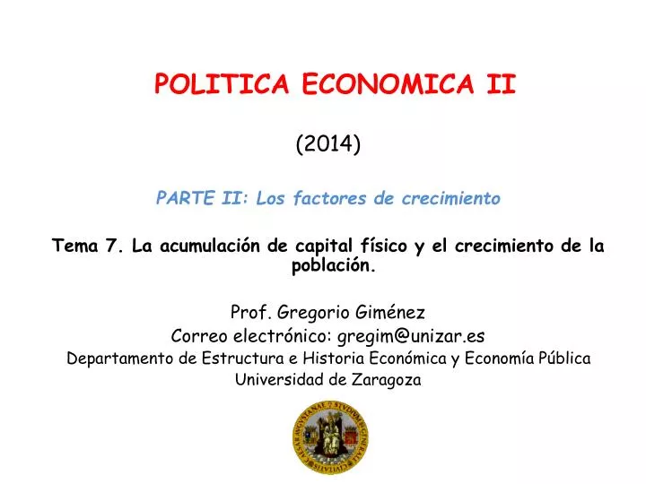 politica economica ii