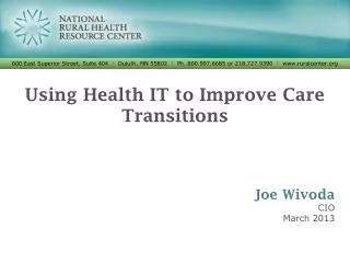 Using Health IT to Improve Care Transitions