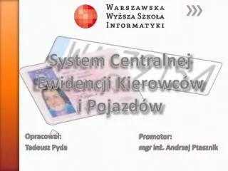 system centralnej ewidencji kierowc w i pojazd w