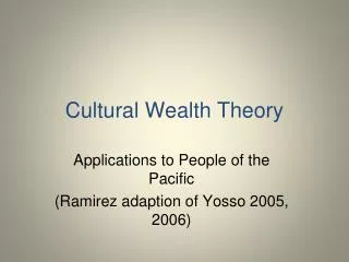 Cultural Wealth Theory