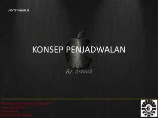konsep penjadwalan