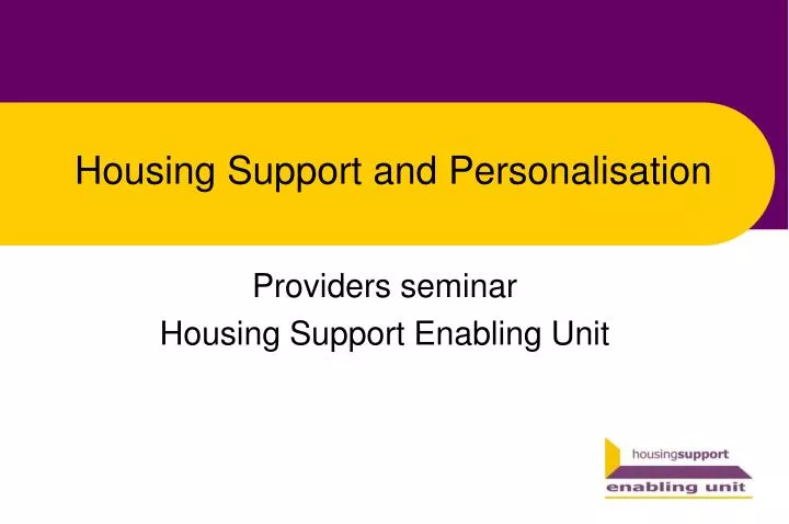 housing support and personalisation