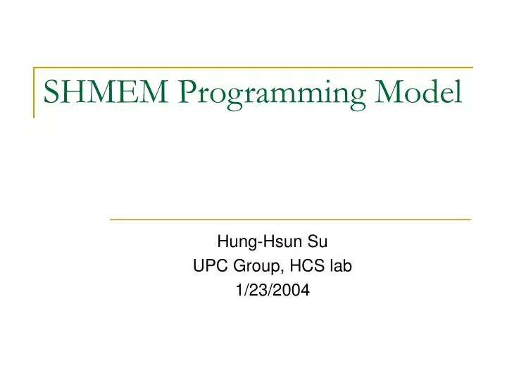 shmem programming model