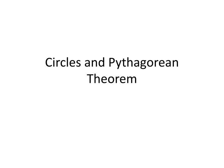 circles and pythagorean theorem