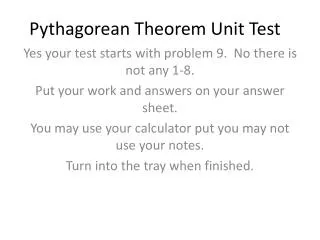 Pythagorean Theorem Unit Test