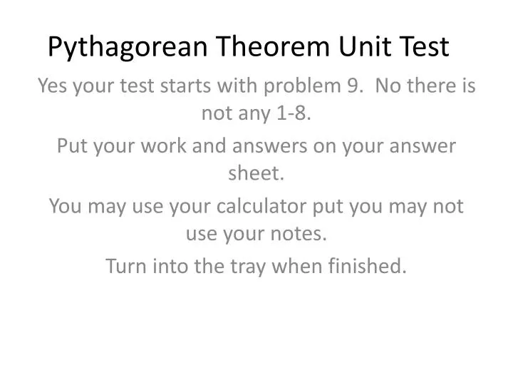 pythagorean theorem unit test