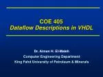 COE 405 Dataflow Descriptions in VHDL - slide 1