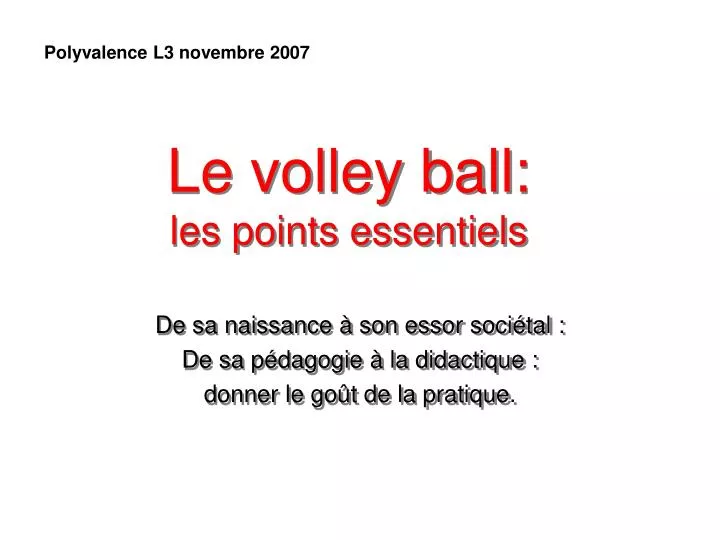 le volley ball les points essentiels