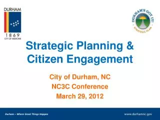 Strategic Planning &amp; Citizen Engagement
