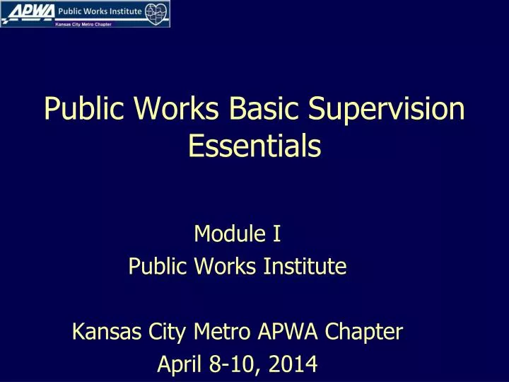 public works basic supervision essentials
