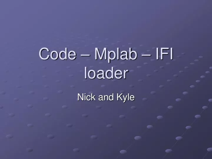 code mplab ifi loader