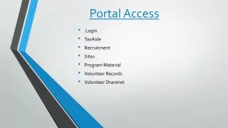 Portal Access