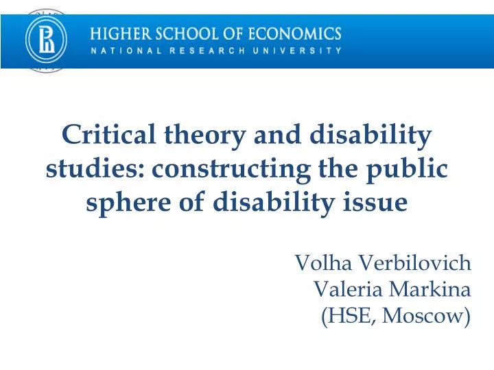 critical theory and disability studies constructing the public sphere of disability issue