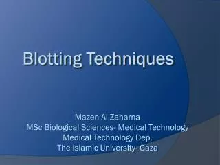 Blotting Techniques