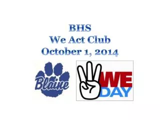 BHS We Act Club October 1, 2014