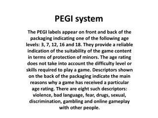 PEGI system