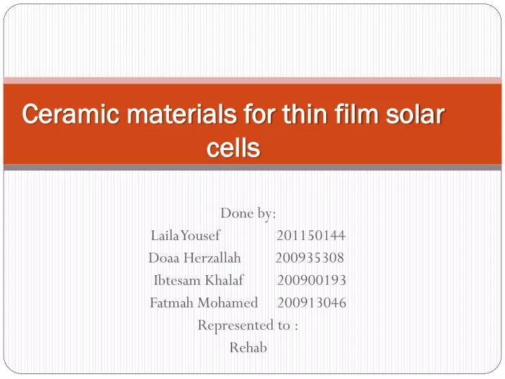 ceramic materials for thin film solar cells