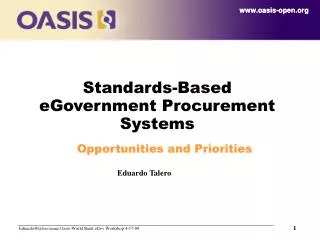 Standards-Based eGovernment Procurement Systems