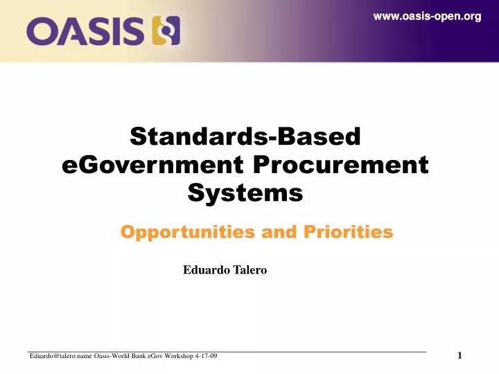 standards based egovernment procurement systems