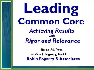 Leading Common Core