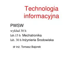 technologia informacyjna