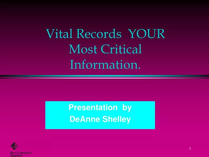 vital records your most critical information