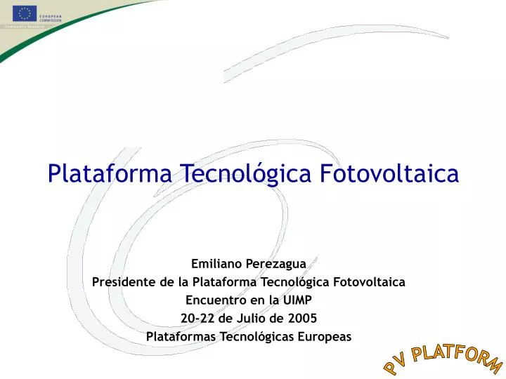plataforma tecnol gica fotovoltaica