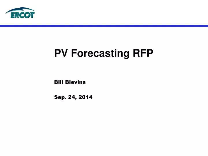 pv forecasting rfp