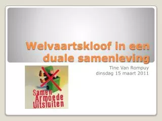 welvaartskloof in een duale samenleving