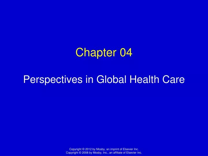 chapter 04 perspectives in global health care