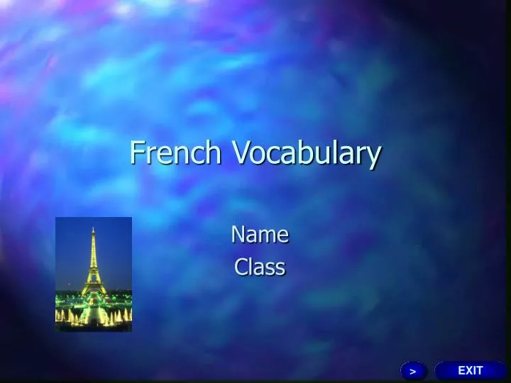 french vocabulary