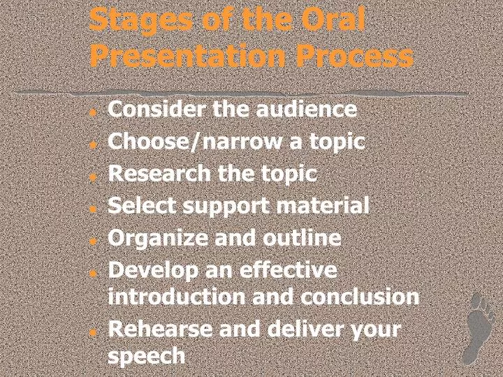 stages of the oral presentation process