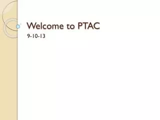 Welcome to PTAC