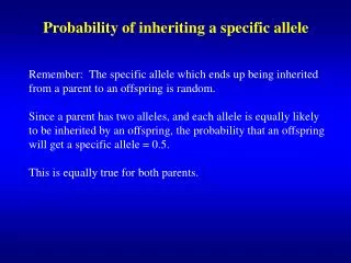 Probability of inheriting a specific allele