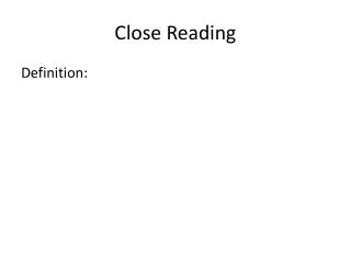 Close Reading