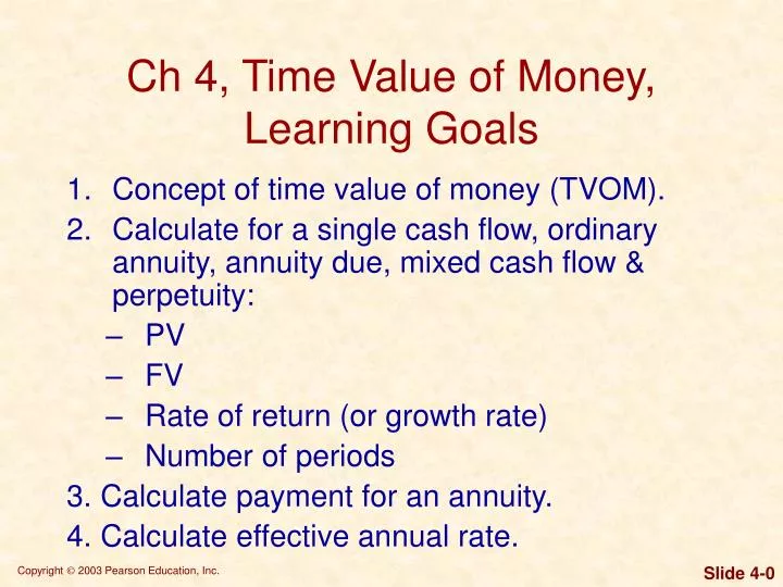 ch 4 time value of money learning goals