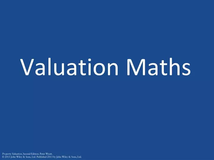 valuation maths
