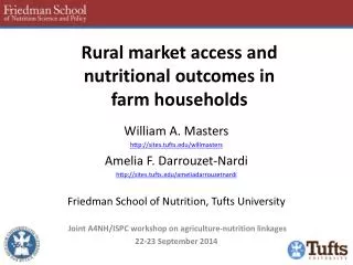 Rural market access and nutritional outcomes in farm households