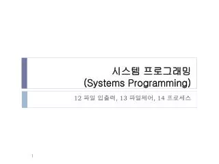 systems programming