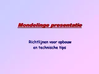 mondelinge presentatie