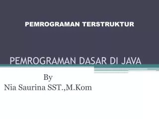 pemrograman dasar di java