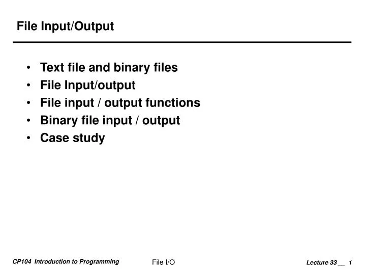 file input output