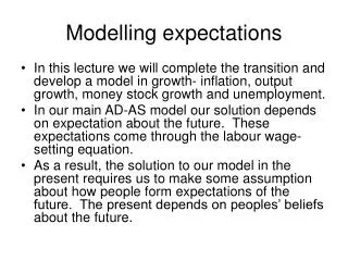 Modelling expectations