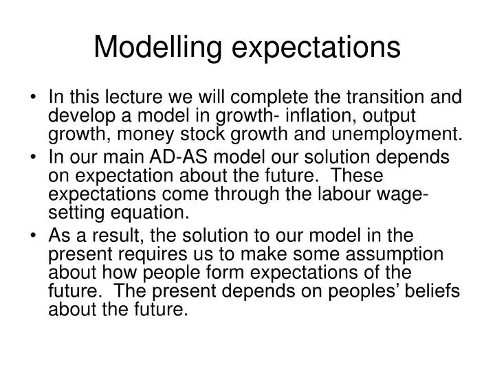 modelling expectations