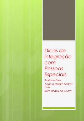 dicas de integra o com pessoas especiais